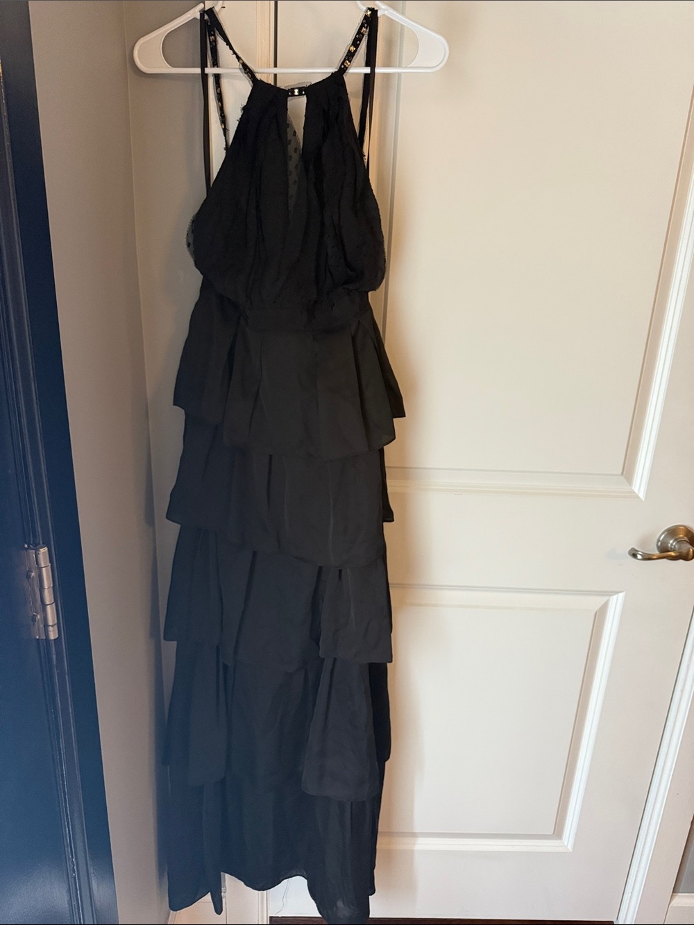 BCBGMaxAzria Black Tiered Halter Maxi Dress - Picture 2 of 8